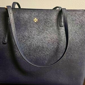 Tory Burch Large Tote Saffiano Leather in Navy Blue